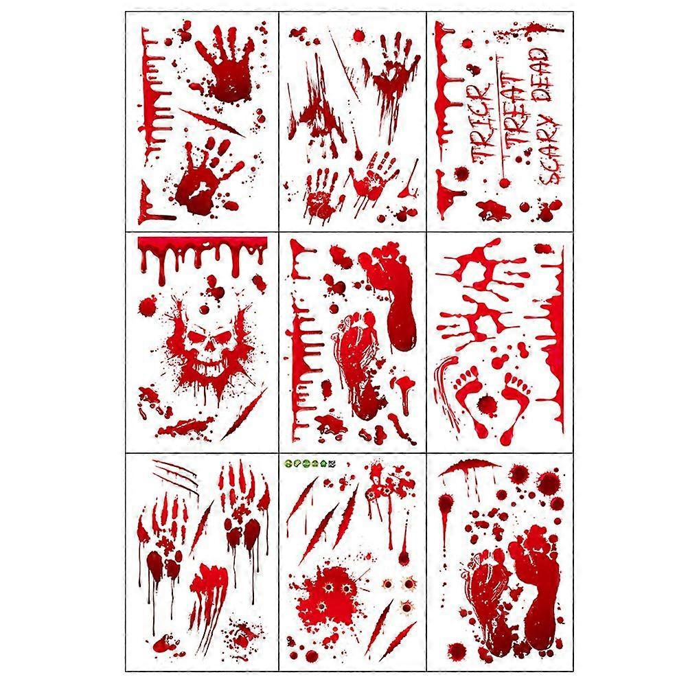 9 Sheets Electrostatic Window Stickers Halloween Decors Party Paste Ornaments