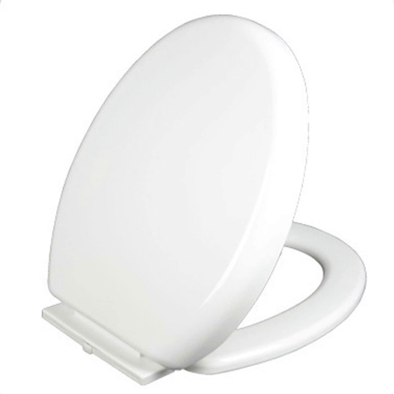 Thickened Toilet Seat PP Thickened Type Slow Close Easy To Install 2000g Weight Capacity White 455 X 365 mm