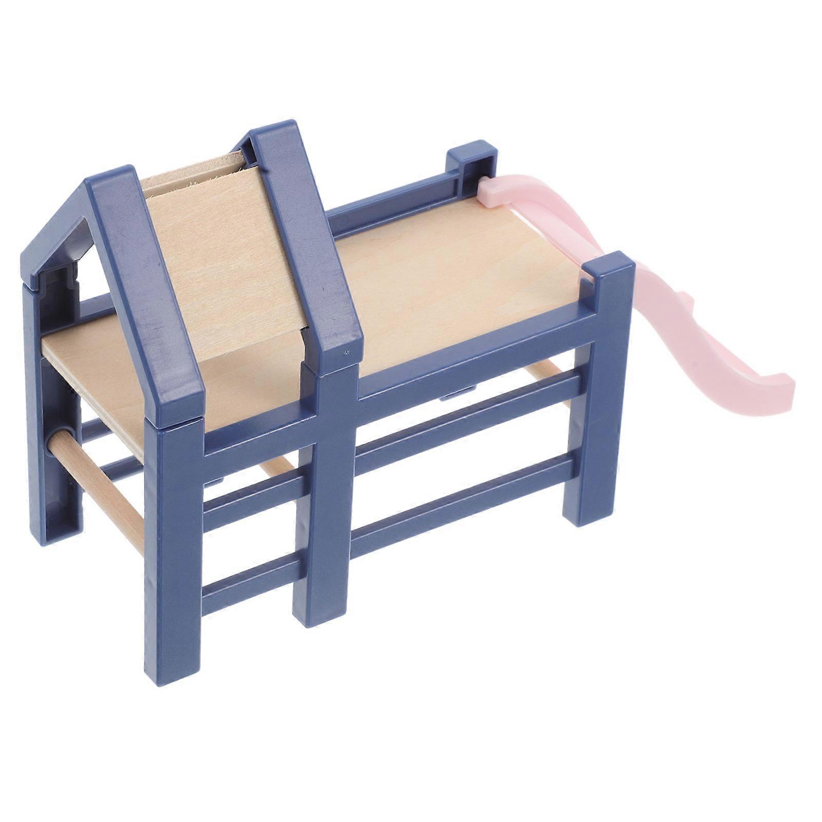 Miniature Dollhouse Slide for Pretend Play 4Pcs Wooden Playground Model Toy