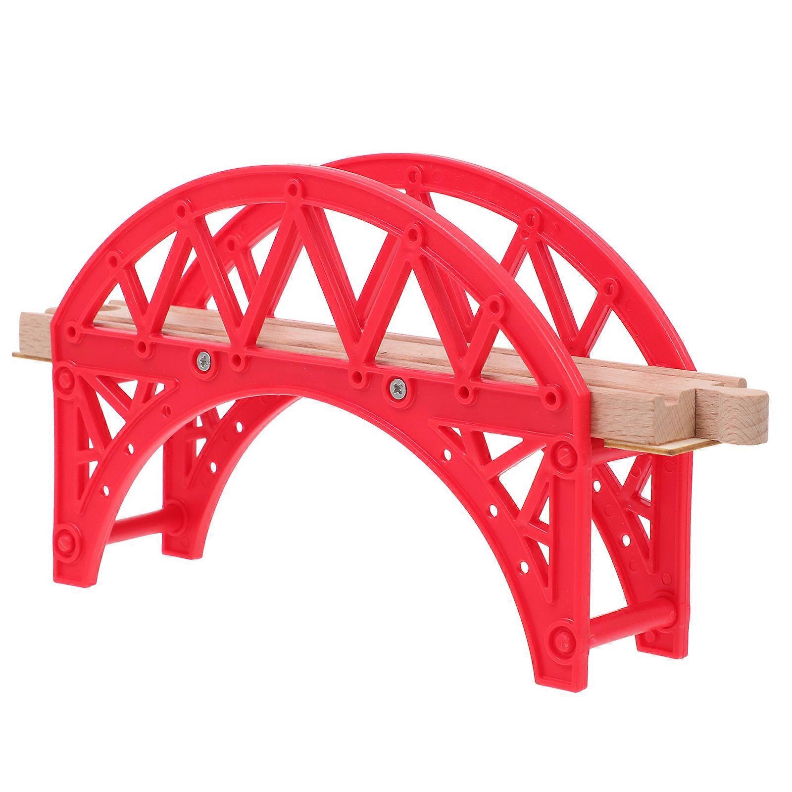 Red Creative Train Track Toy Arch Bridge for Kids with 1Pcs Bridge Toy