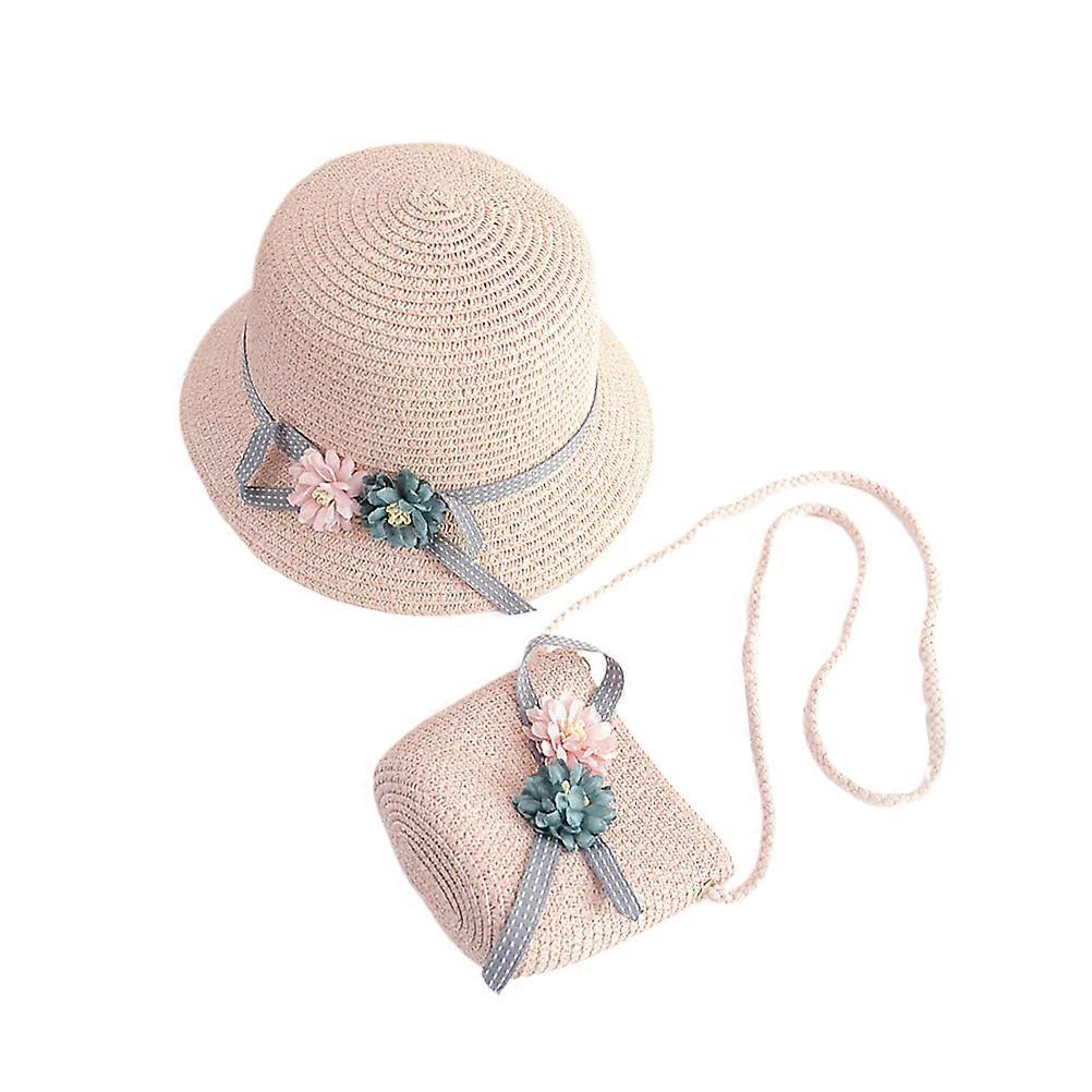 Straw Purses for Kids with Removable Flowers Beach Birthday Parties 1Set