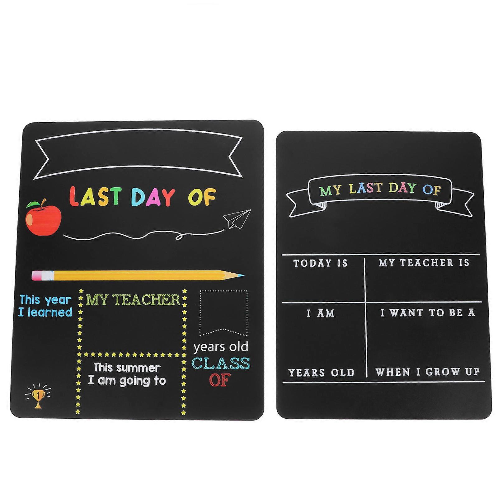 Reusable Back To School Chalkboard Sign 8 Pcs Double Sided Board For Elementary School Kids 30X25CM Black Writing