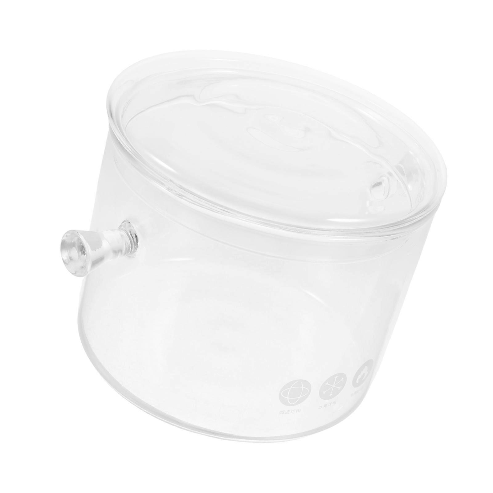 Simmering Pot with Lid Glass for Cooking 3Pcs Heat Resistant Transparent Pot