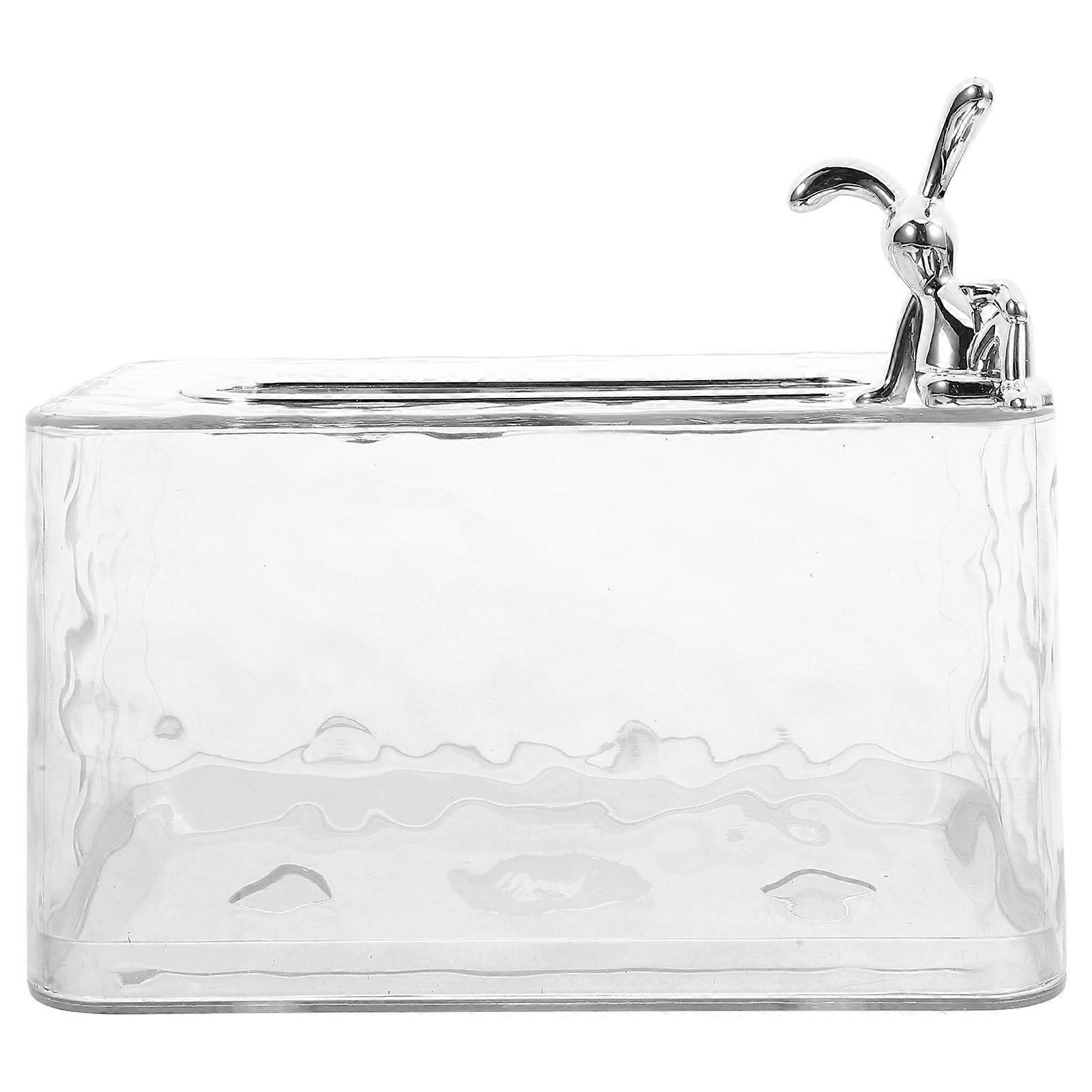 Space-saving Clear Plastic Napkin Holder Box 5Pcs Rectangular Design For Daily Use Home Office Decoration