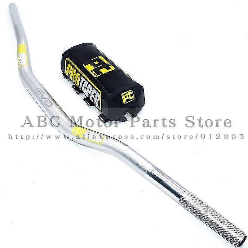 2025 1-1/8" Handlebar with Black Pads Dirt Pit Bike Motocross Motorcycle Handlebar Set Black for Pro knot K CRF KLX~7250