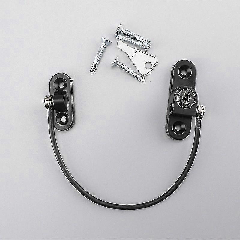 4-Pack Window Safety Locks with Keys, Screws, and Cable Restrictors for Childproofing Windows