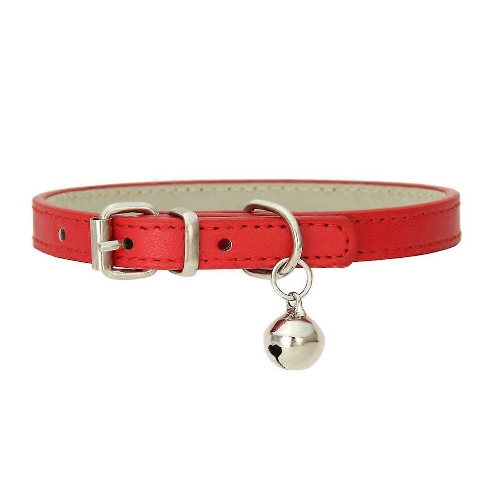 Leather Cat Collars with Bells Safety Adjustable Collar for Pet Kitten Puppy Small Dogs Cats