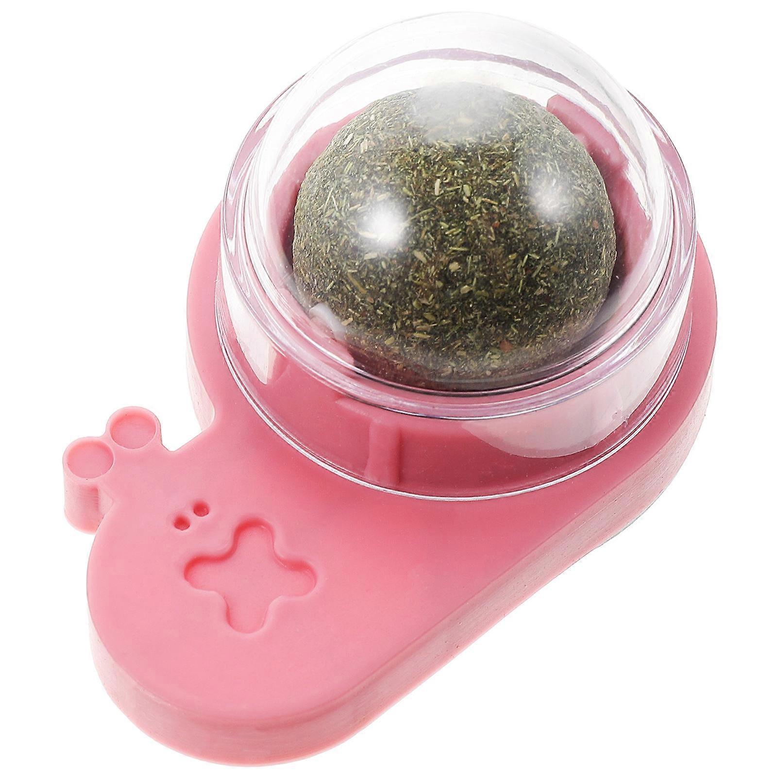 Indoor Cat Treat Catnip Ball for Training Use 3Pcs Adhesive Rotating Toy