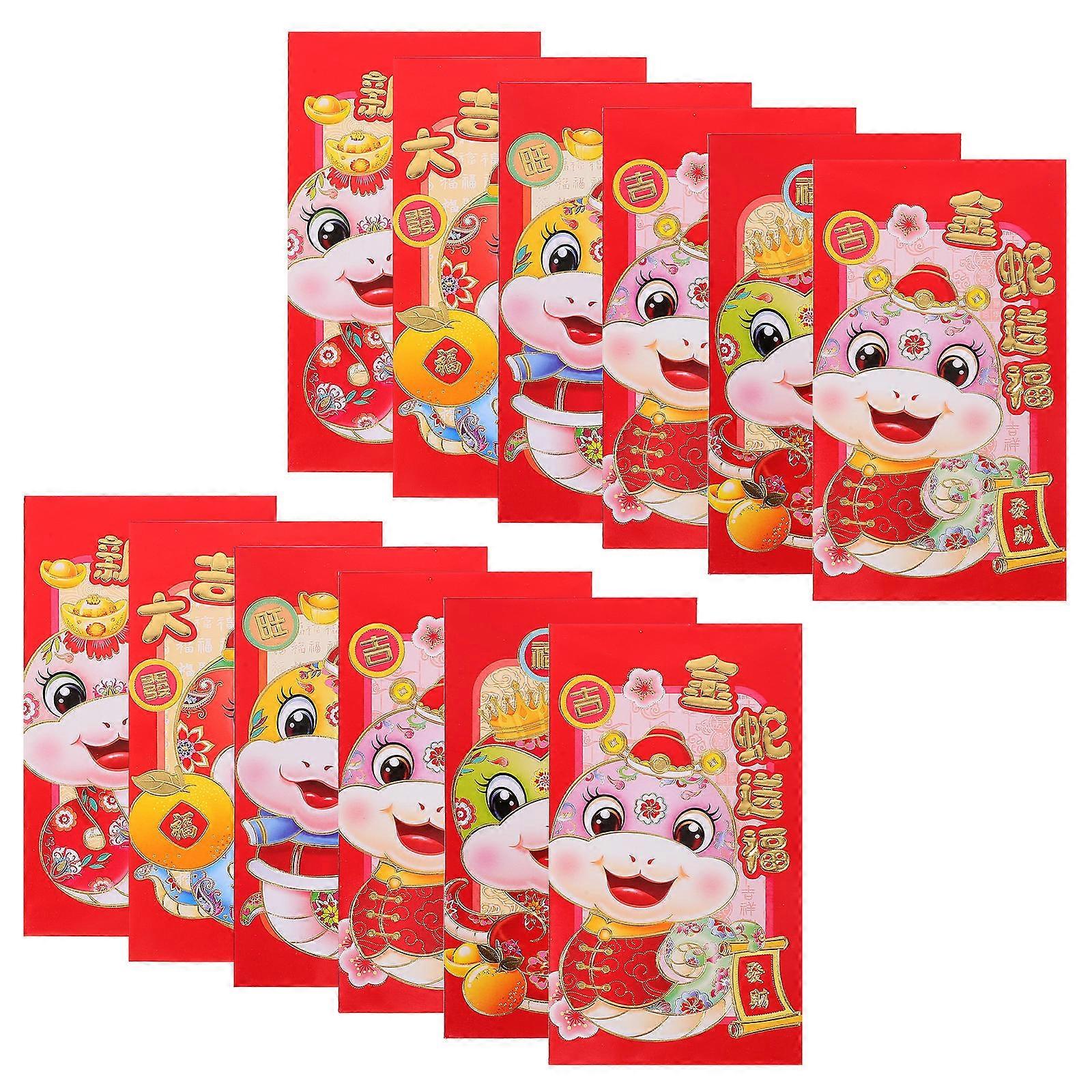 New Year Hong Bao Red Envelopes Chinese Red Packets Chinese New Year Lucky Money Container Paper Red Color 30Pcs