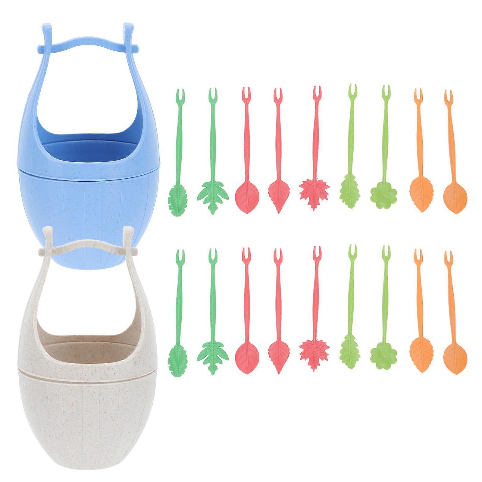 2 Sets Of Reusable Fruit Forks Creative Appetizer Picks Assorted Color For Kids Parties And Tropical Menus