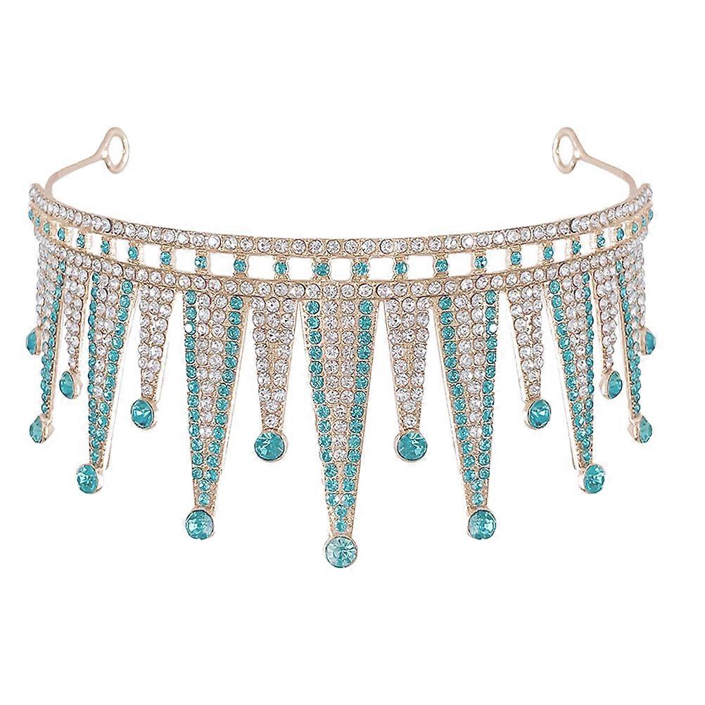 Elegant Tiara Headpiece For Brides Featuring Rhinestones Suitable For Various Occasions Like Anniversaries Size 16X16X7CM 5Pcs