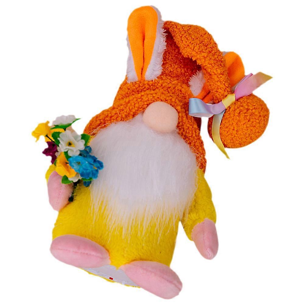 Lighted Bunny Gnome Doll for Easter Decor 2Pcs Handmade Plush Figurines