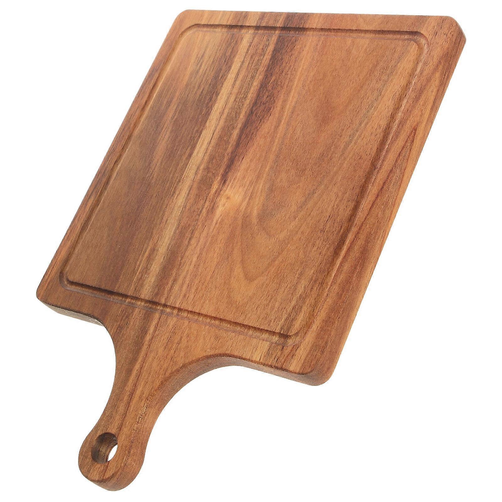 Wooden Bread Board for Food Serving 3Pcs with Grip Handle and Multi Color