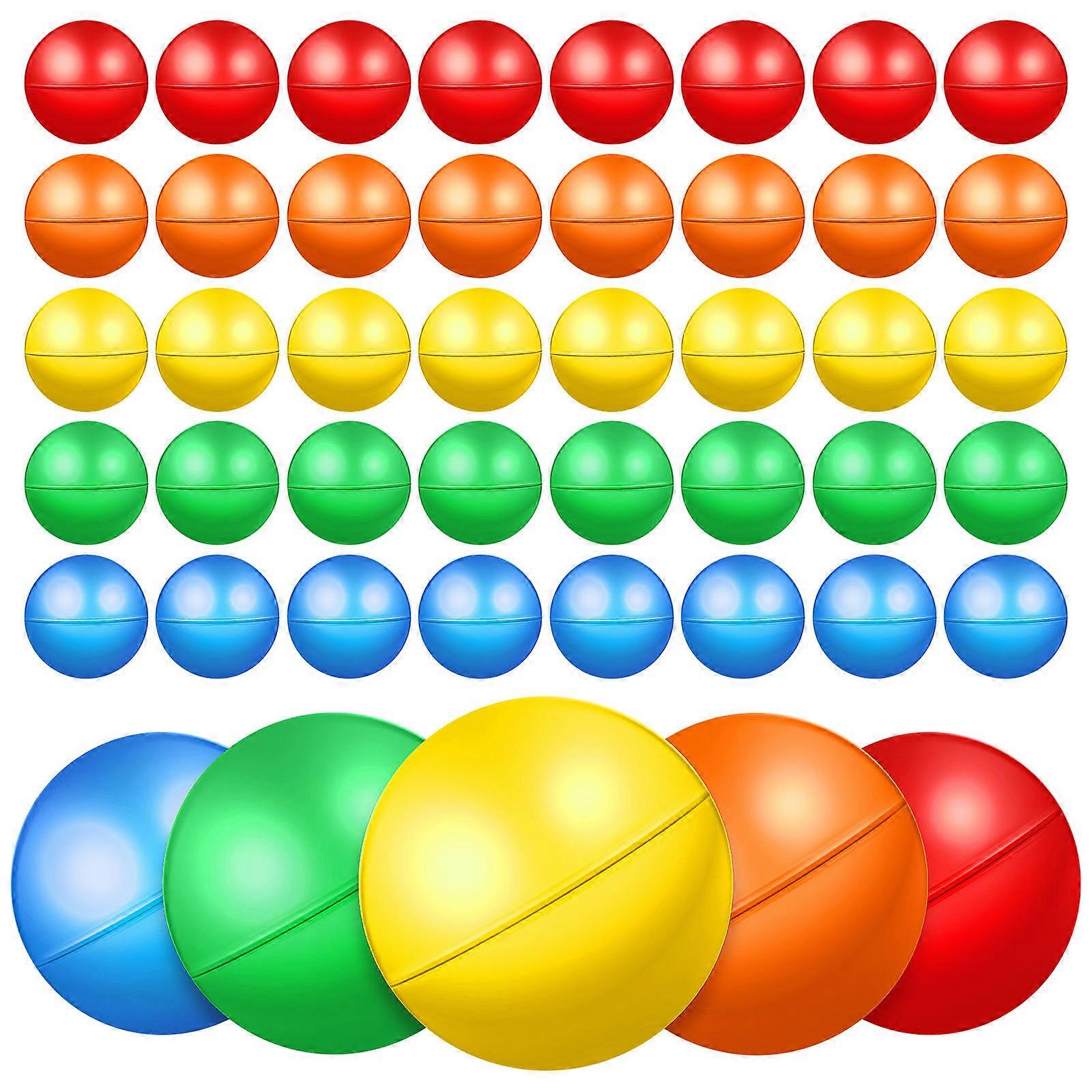Hollow Plastic Raffle Balls Game Balls for Playing 50Pcs Assorted Colors