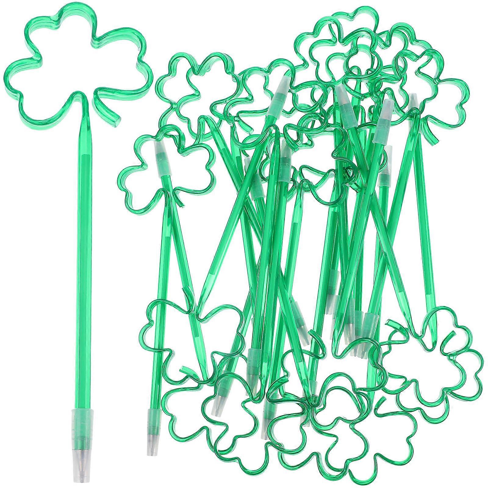 Ballpointed Clover Pens for Writing Use 100Pcs Students Sign Pens Green Plastic