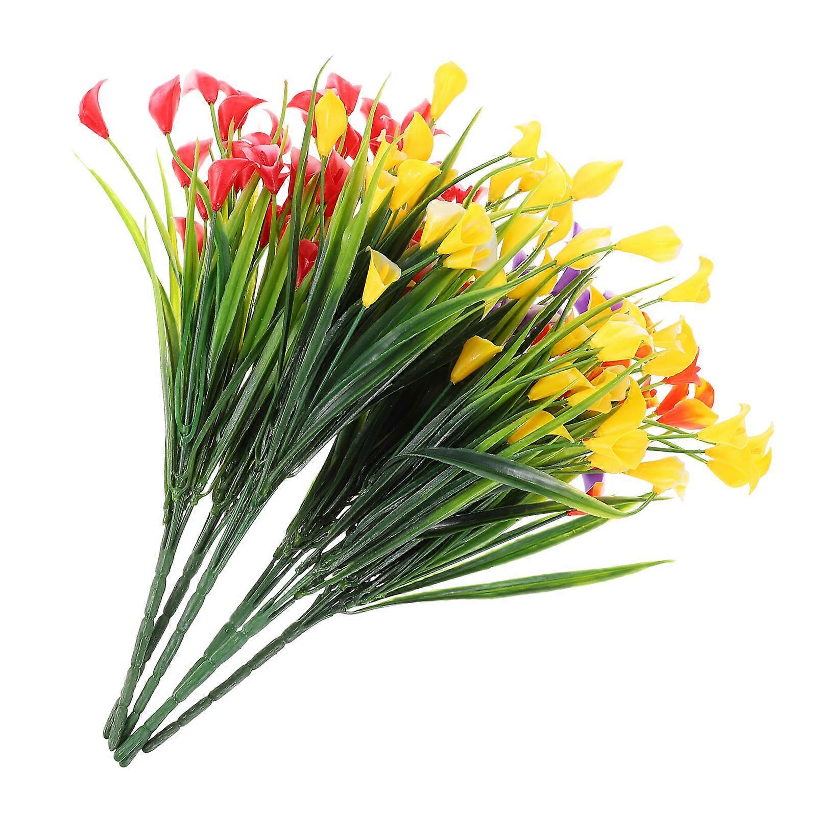 Artificial 6Pcs Plastic Assorted Color Vibrant Anywhere for DIY Flower Bouquet Decoration