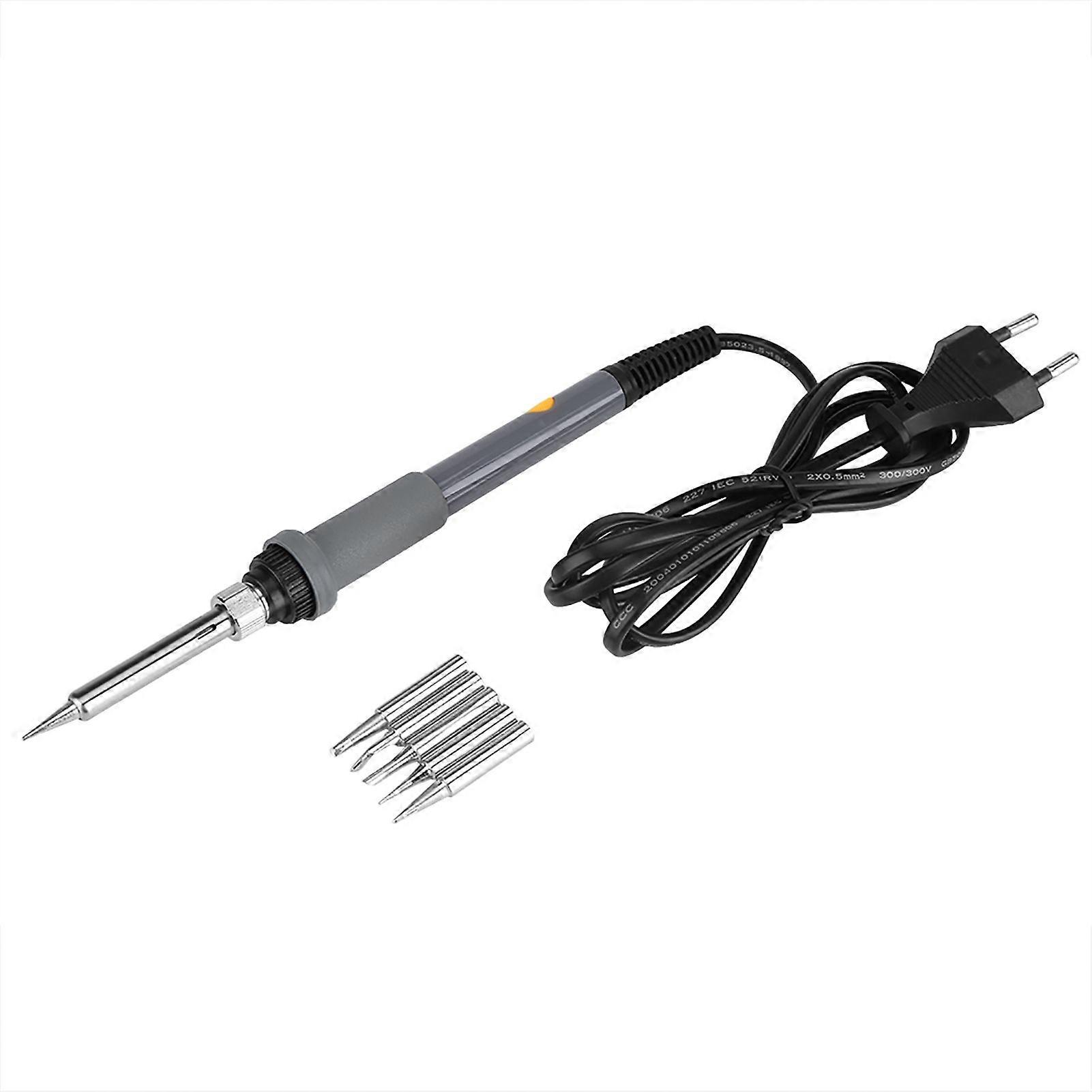 60W Electric Soldering Iron Adjustable Temp Hand Tool Kit with 5 Solder Tips