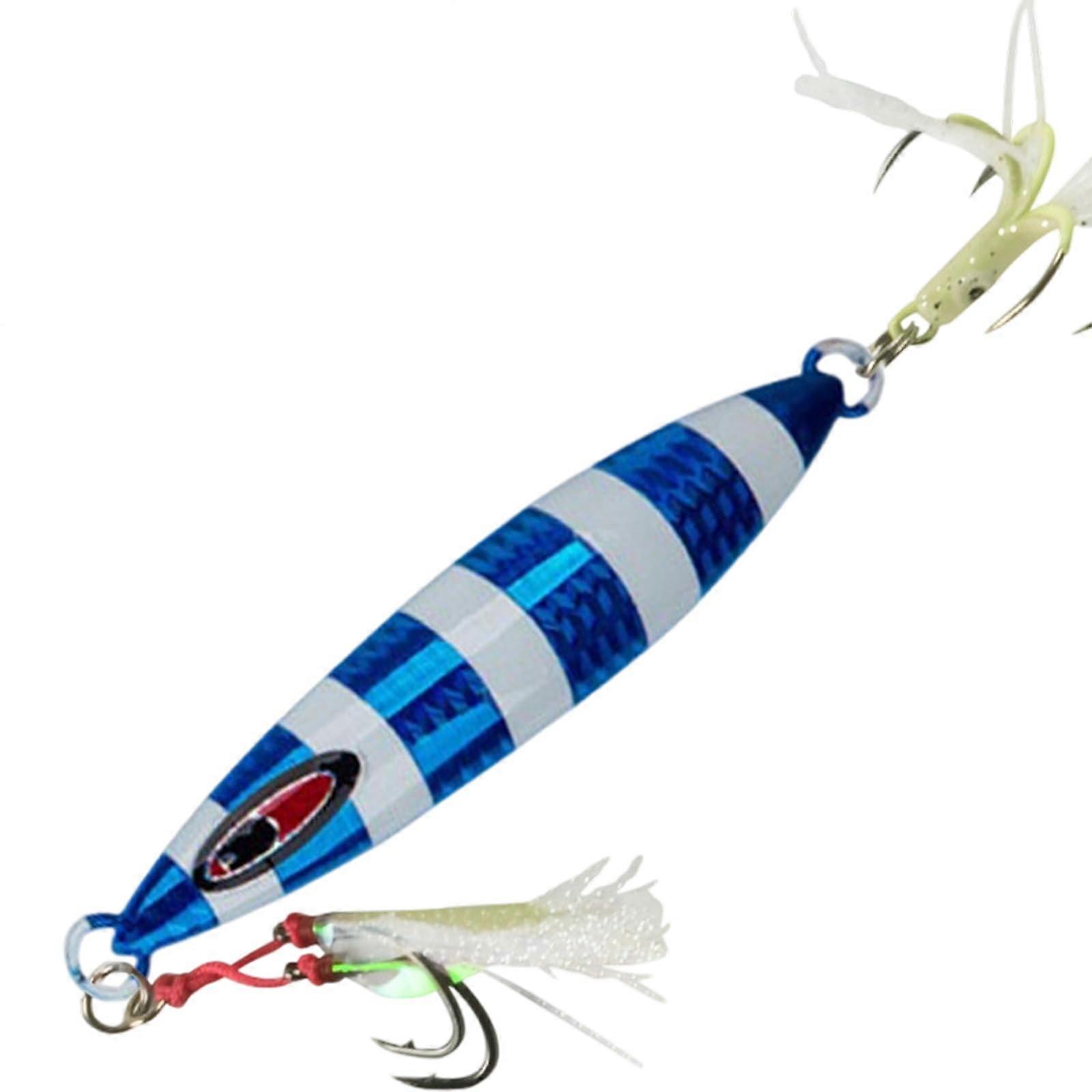 Metal Jigs Spoon Fishing Lures Luminescent Saltwater Jigging Hook Spinner Easy To Use
