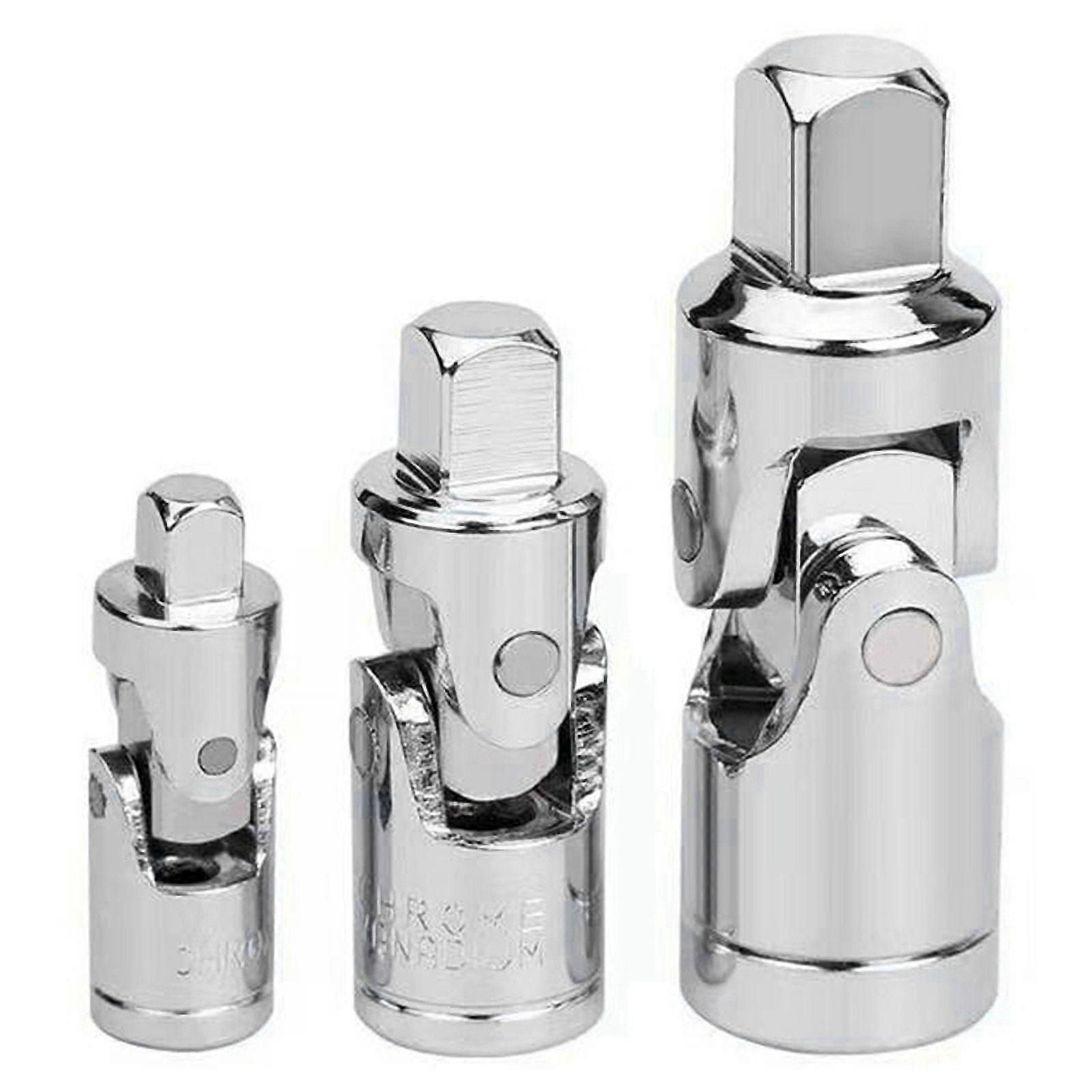 3-Piece Universal Socket Adapter 1/4 3/8 1/2 Socket Universal Joint Universal Socket Ratchet Tool