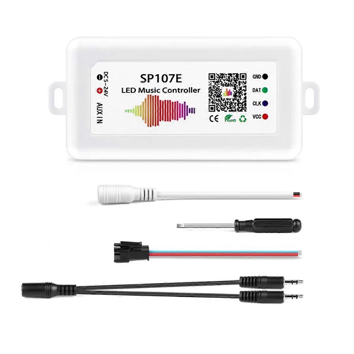 LED Strip Light Controller SP107E Music Controller for WS2812B WS2811 LED Strip Lights DC5-24V Pixel