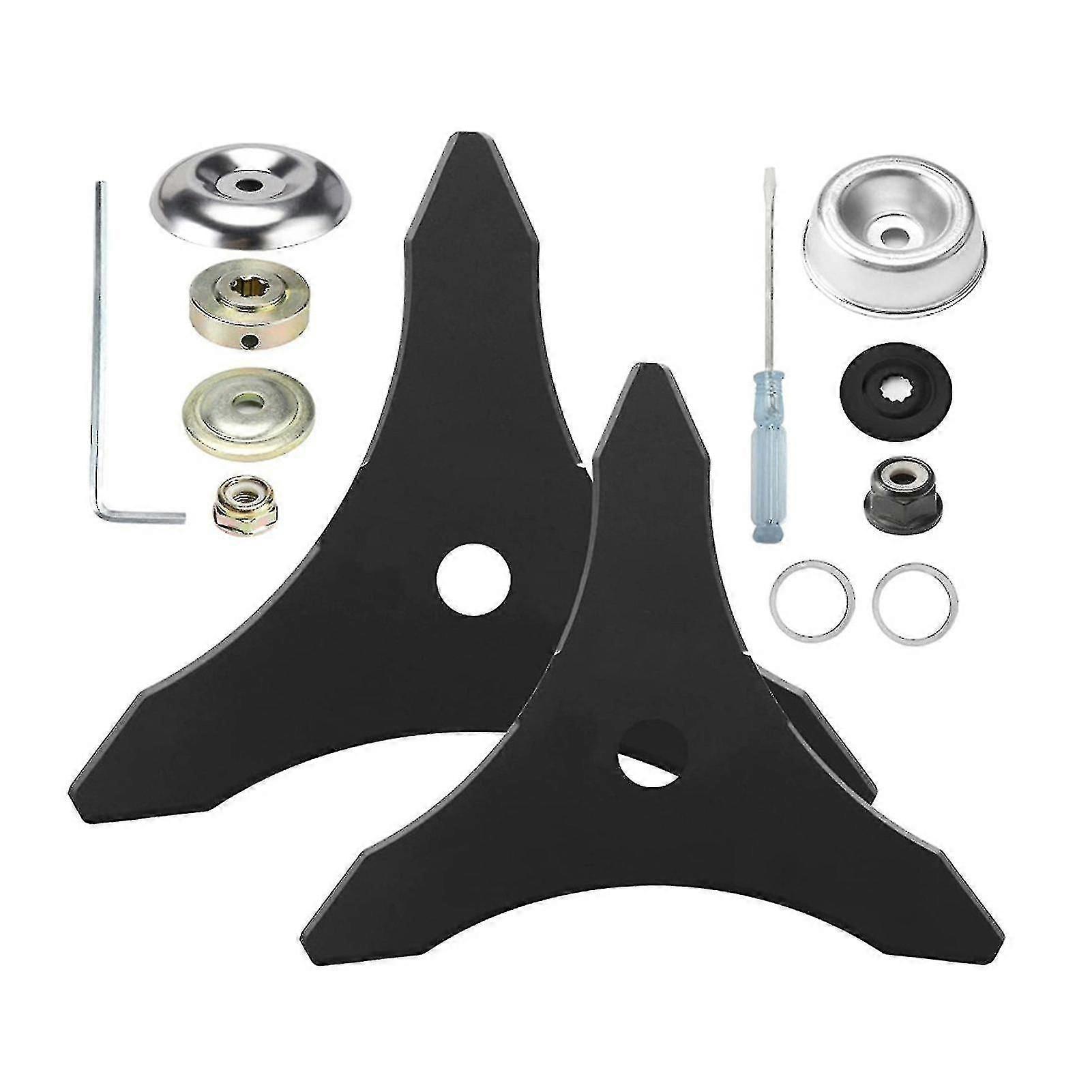 1 conjunto de acessórios para cortador de grama, cortador de aço resistente e durável, lâmina triangular para cortador de grama compatível com jardim e gramado