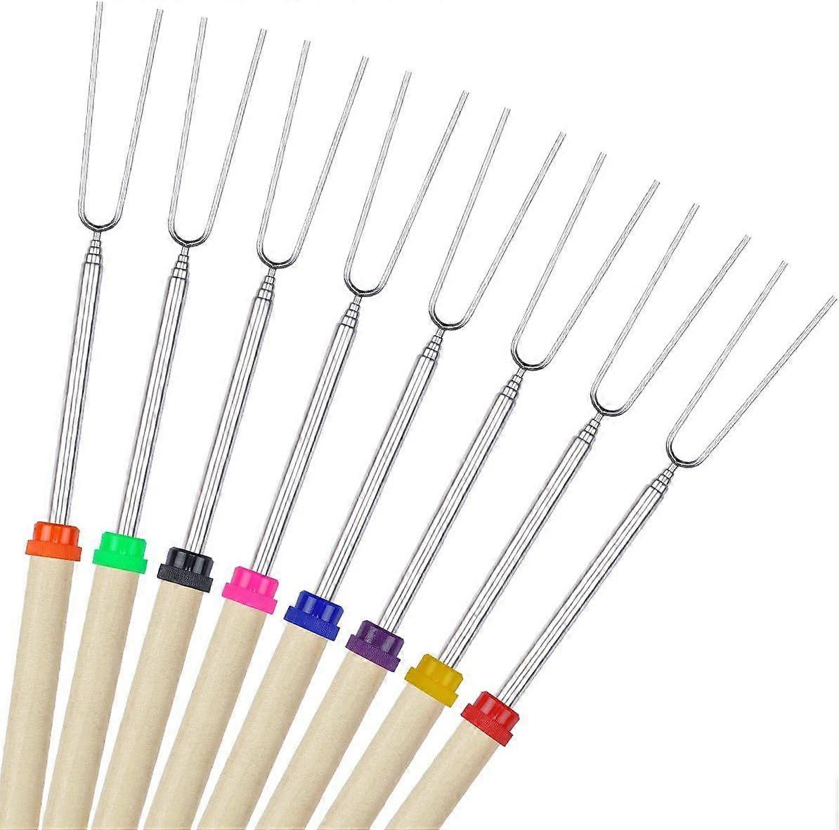 BBQ Marshmallow Skewers 8-Piece Telescoping Rotating Extendable Smores Skewers &