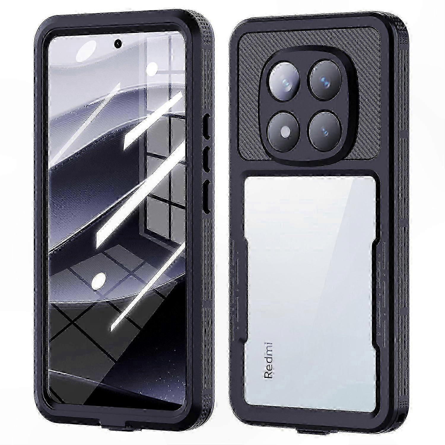 Clear Waterproof Case for Redmi Note 14 Pro 5G - IP68 Dustproof Shockproof Cover