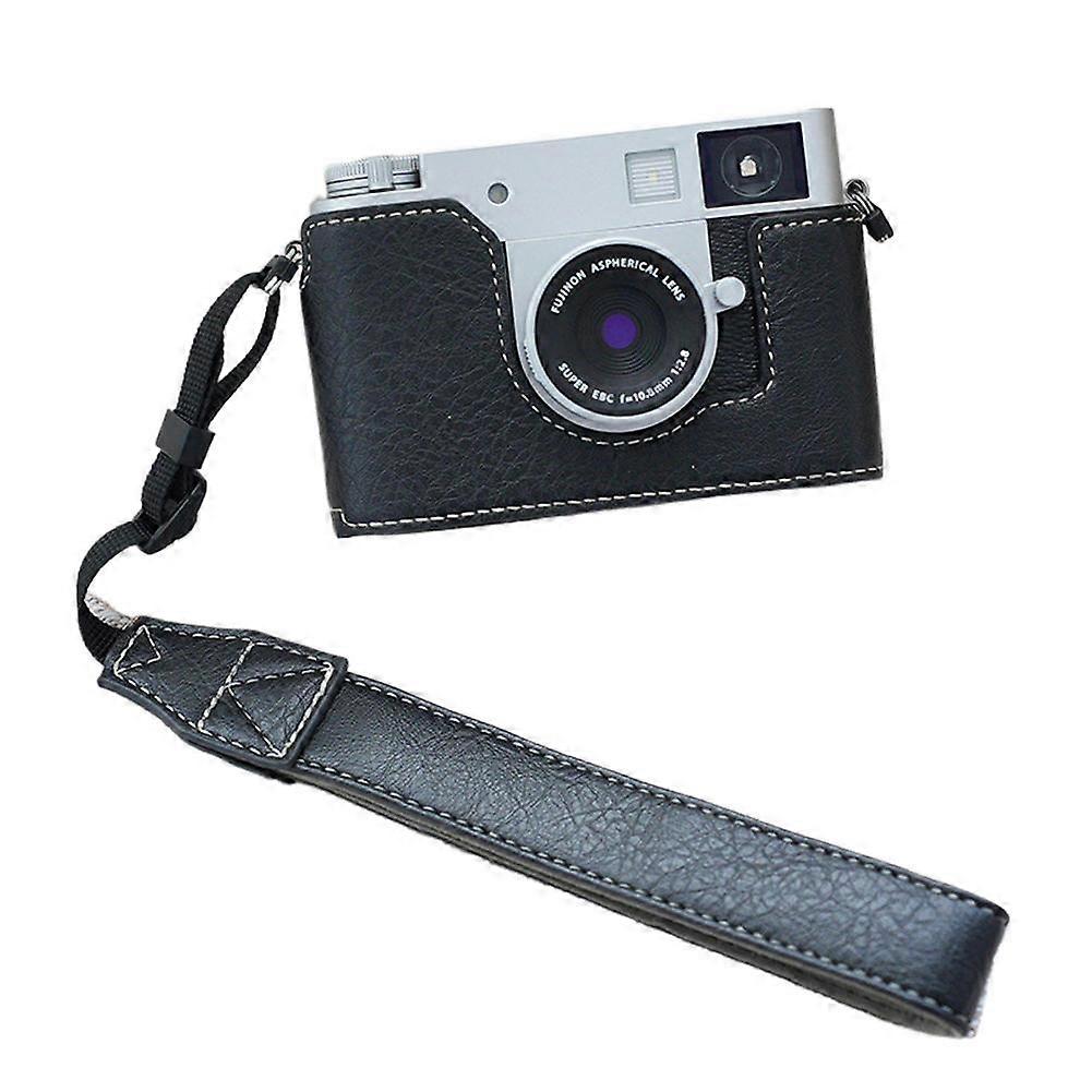 For Fujifilm X-HALF Camera Case PU Leather Protective Cover Non-Slip Grip Quick Battery Access Multiple Colors