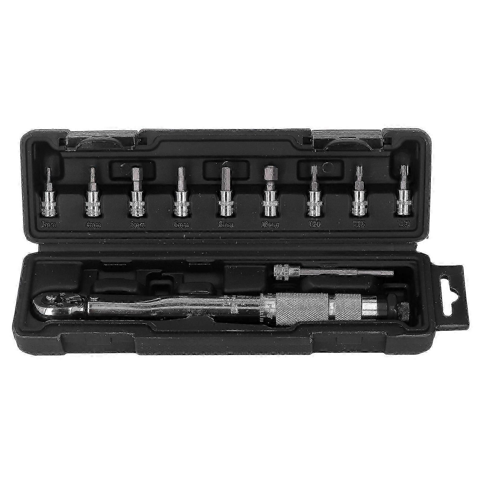 1/4 Inch Torque Wrench Set 1/4 Inch Drive Hex Bit Socket Set for Automobile Motorcycle Small Engine Maintenance