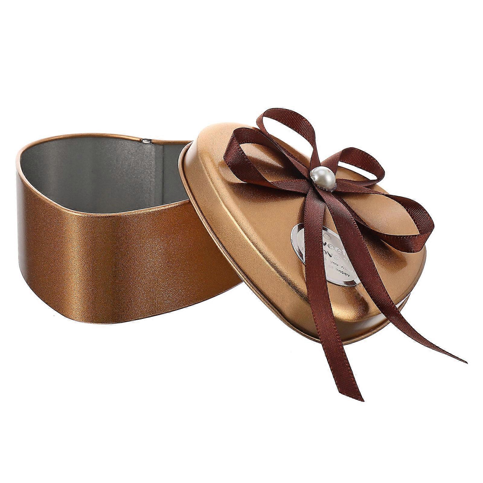 Heart Shape Candy Holder Tinplate Boxes for Candy Storage 2Pcs