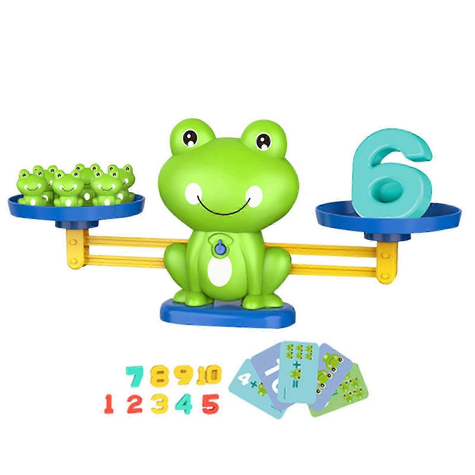 Educational Frogs Balance Math Toy Interactive Counting Game For Kids Early Learning Color Shape Recognition Plastic 26s