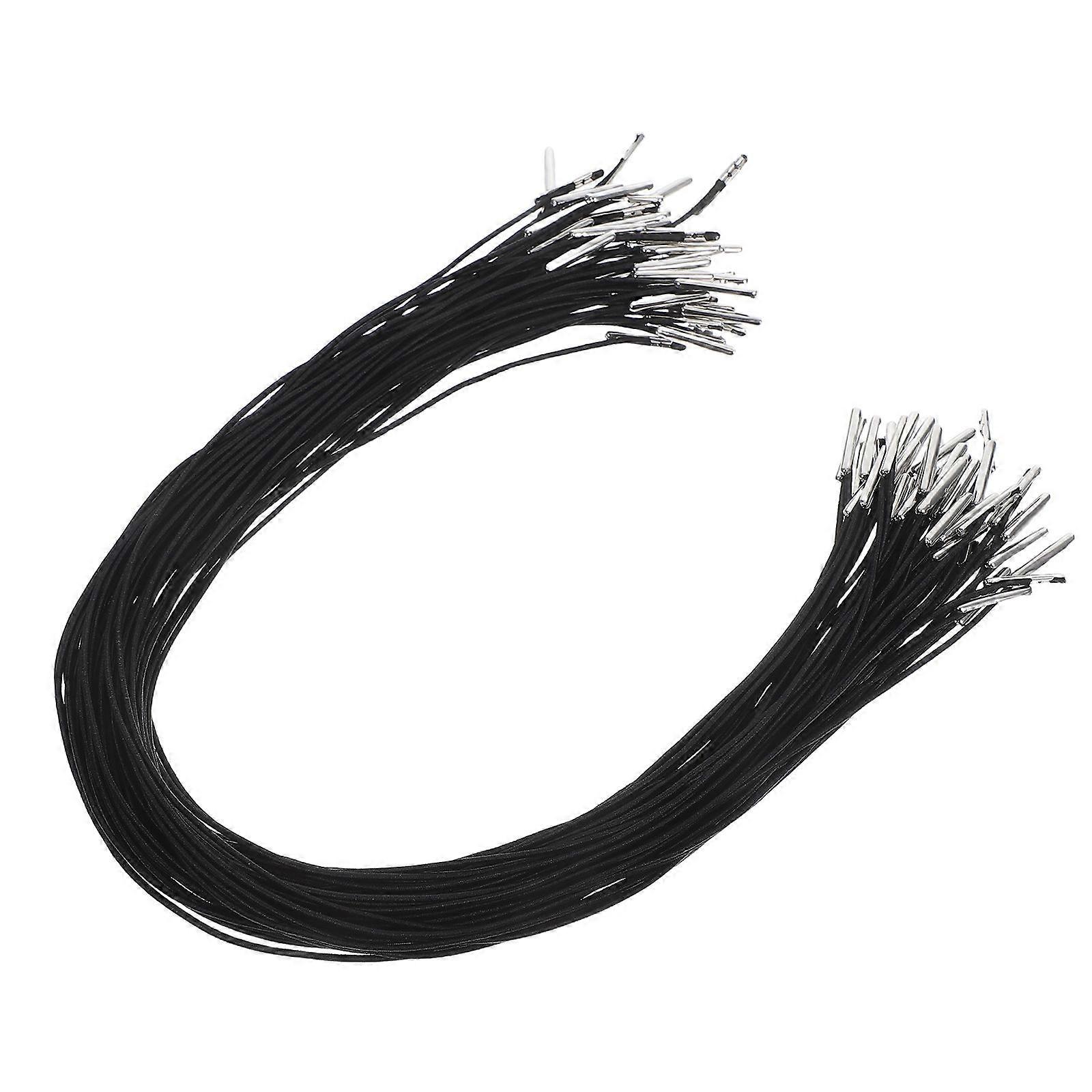 Elastic Drawstring Cord for Clothes with Metal Ends 100Pcs Black