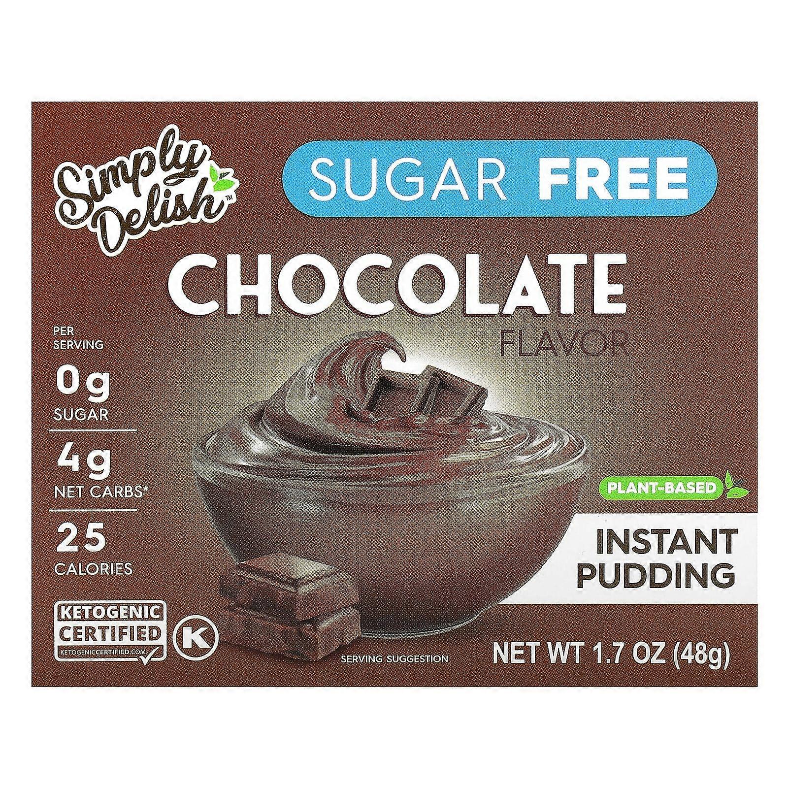 Plant-Based Instant Pudding, Chocolate, Sugar Free, 1.7 oz (48 g)