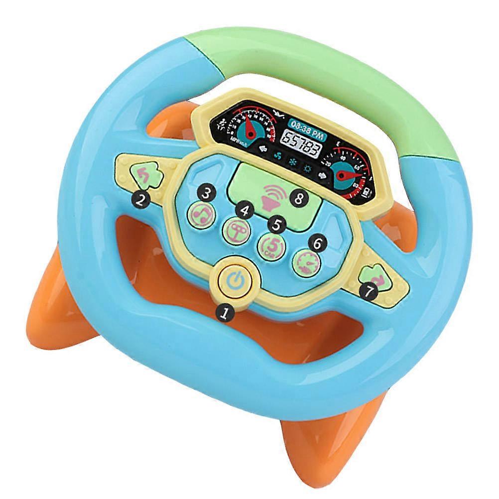 Kids Steering Wheel Toy for Blue Plastic Educational Driving Simulation