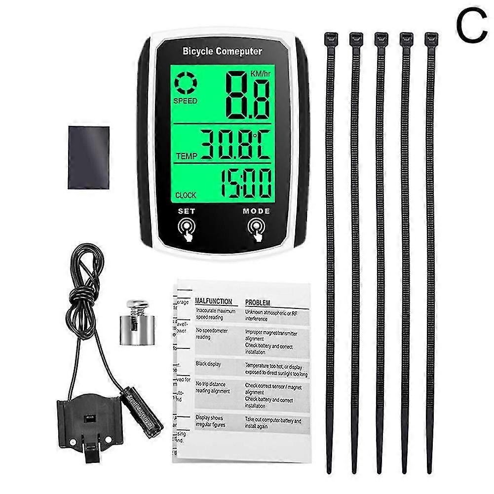 Waterproof Wired LCD Digital Cycle Bike Computer Bicycle Speedometer Odometer 25-26s