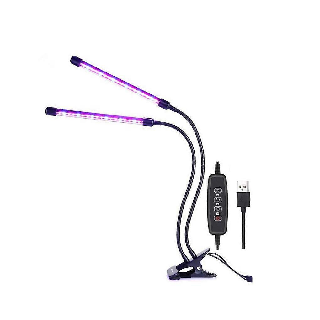 Plant Grow Light USB Interface Adjustable Rotary LED Button Control Clip Lamp