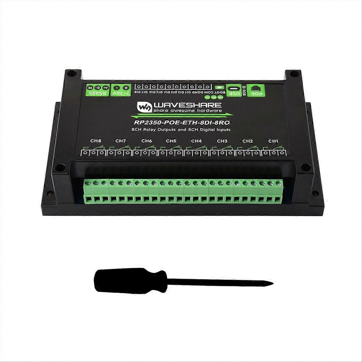 Relais réseau Wi-Fi industriel 8 canaux RP2350, interface RS485 isolée intégrée avec port réseau PoE/St