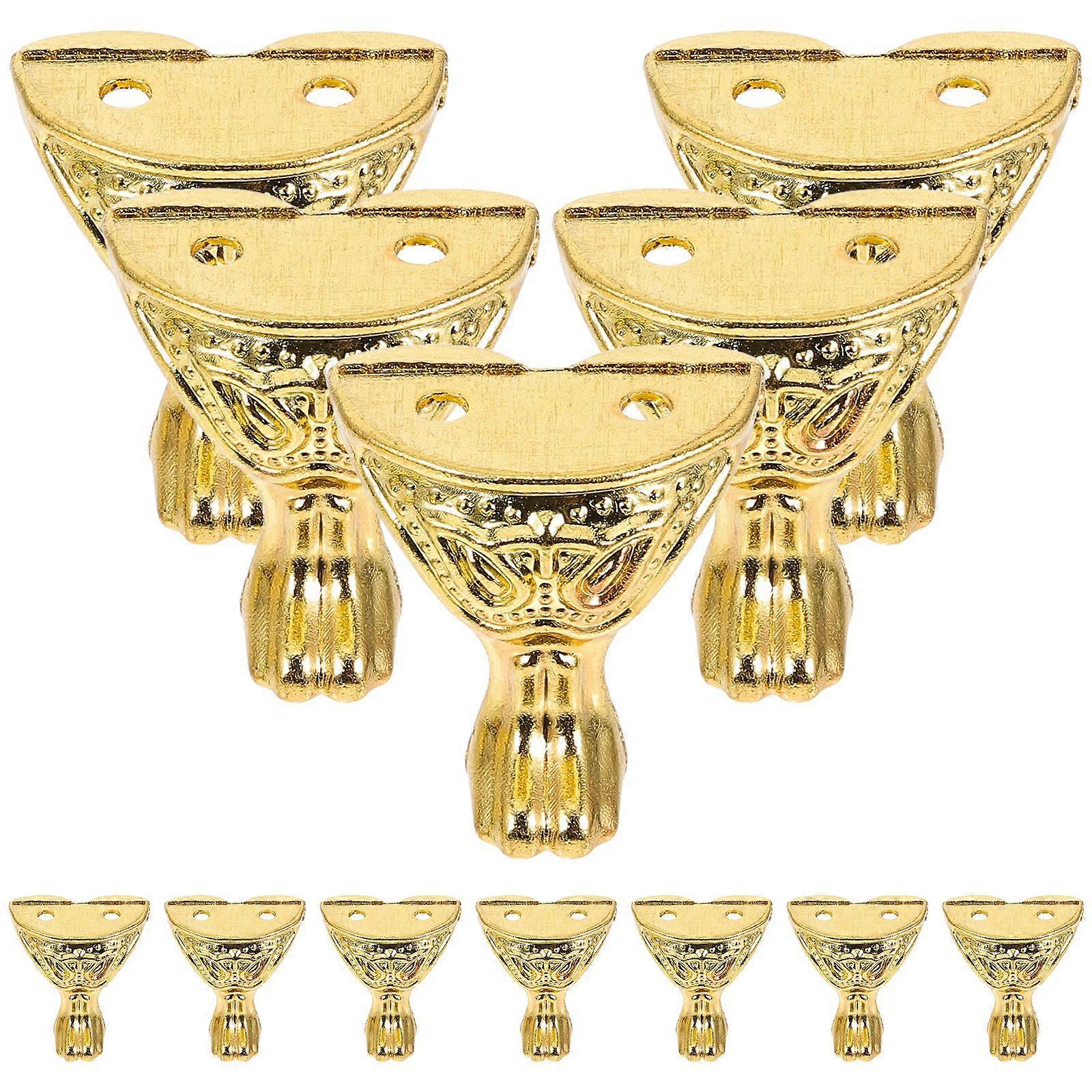 12pcsボックスレッグジュエリーボックスコーナーガード亜鉛合金装飾ウッドケースレッグフット