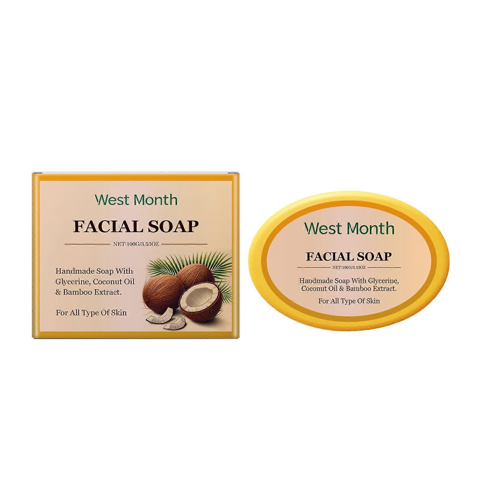 West&Month Cleansing Soap, Moisturizing, Gentle, Clean, Soft, Moisturizing, Refreshing, Oil-Control Hand-Made Cleansing Soap