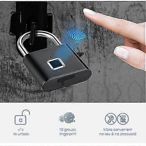 Fingerabdruck Vorhängeschloss Quick Unlock Keyless USB Wiederaufladbare Tür USB Keyless Fingerprint Lock für Gepäck
