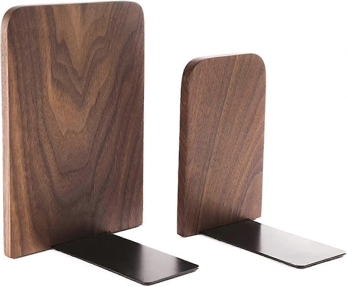 Bookend, Bookend, Black Walnut Bookend Holder For Shelves, Non-slip Bookend Organizer Storage Rack 17x13c