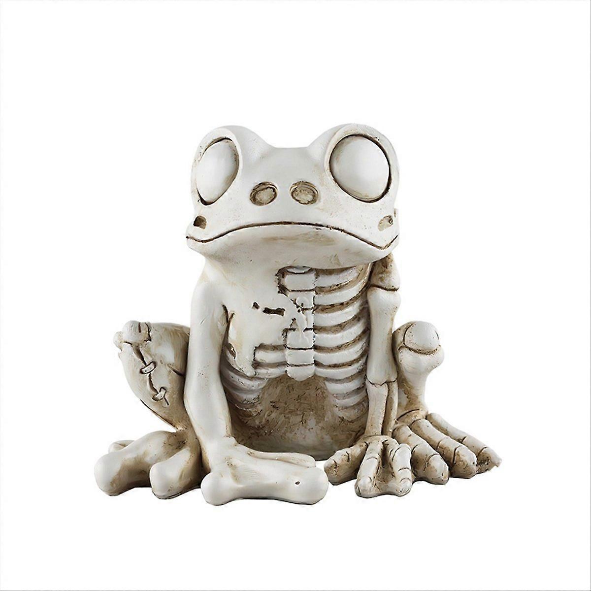 Frog Skeleton Model Halloween Animal Skeleton Statue Frog Ornaments