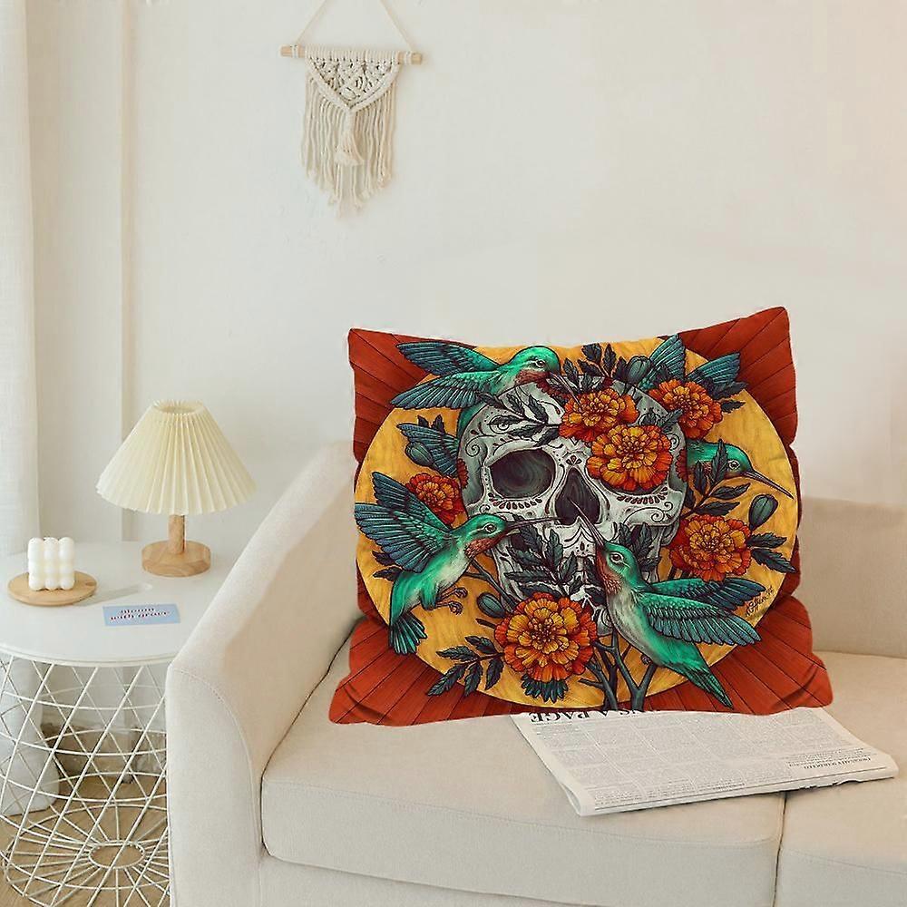 c45 Fronha Fronha Flor Crânio Fronhas Decorativas Capas de Almofadas Decoração Quarto Pilow Cases weq45