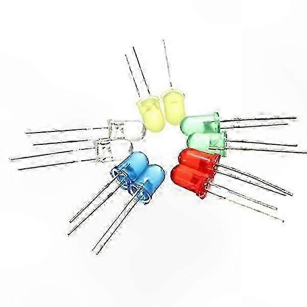 100 Multicolor 5mm LED Diodes Light Emitting Components