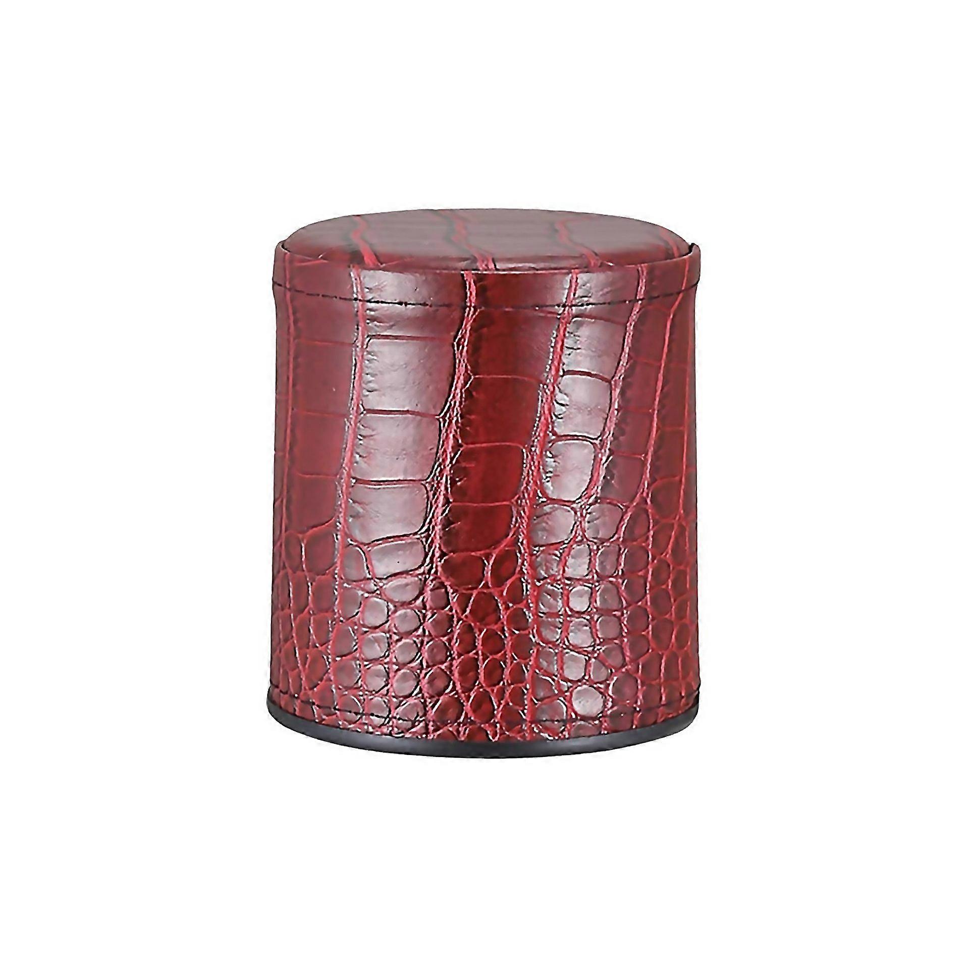 For Dice Cup With Crocodile Pattern Leather Design Plastic Base For Liars Dice Games Bar Use Brown