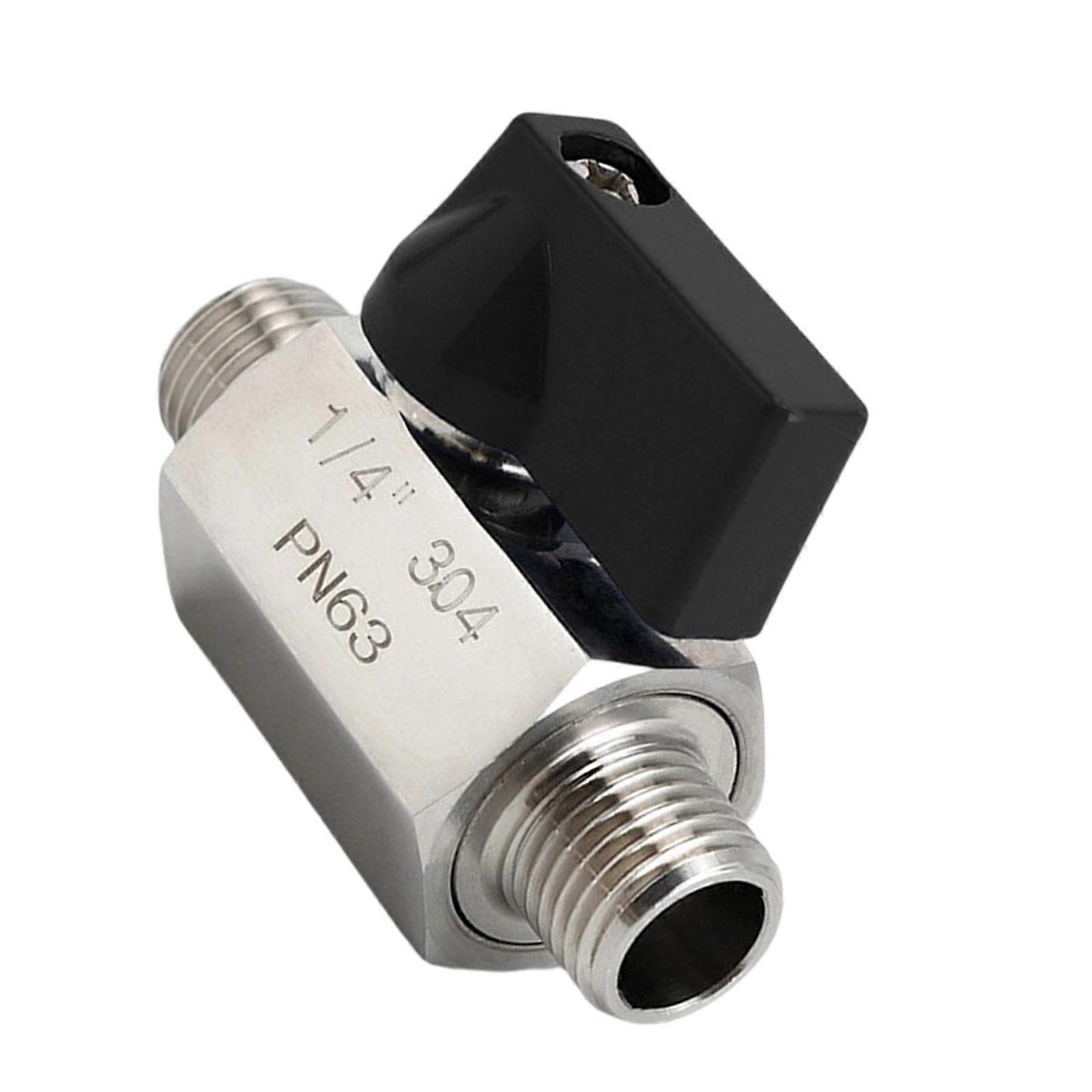 Small Space Compatible 1/4" Stainless Steel Ball Valves Double Thread Connection Wide Temperature Ranging Space Saving Multicolor