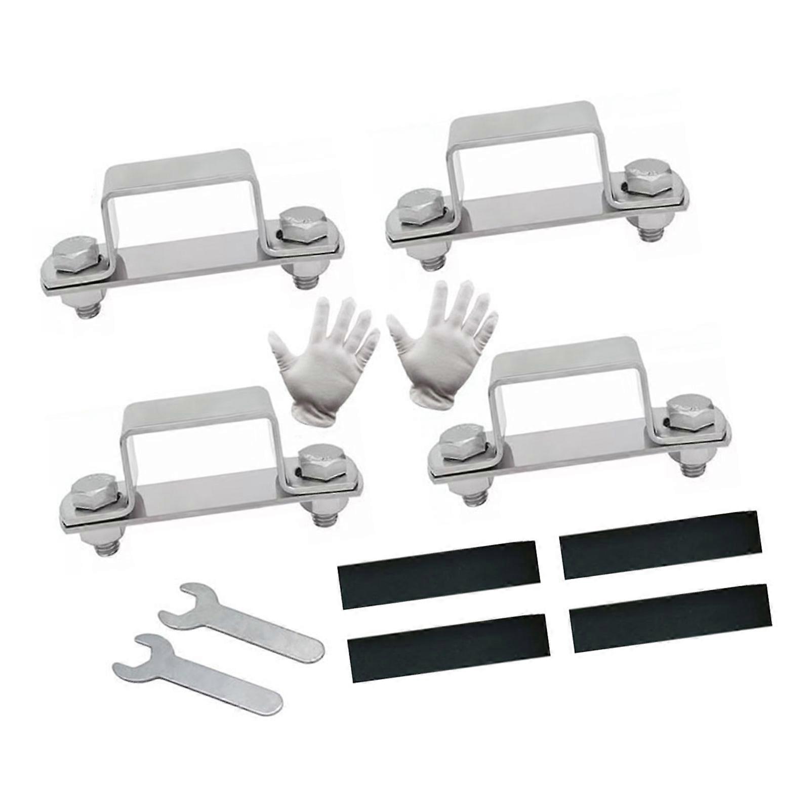 4Pcs U Shaped Connector Bracket Security Holder Brackets Replacement Metal Steels pipe Clamp Right Angles Bracket  15X15mm