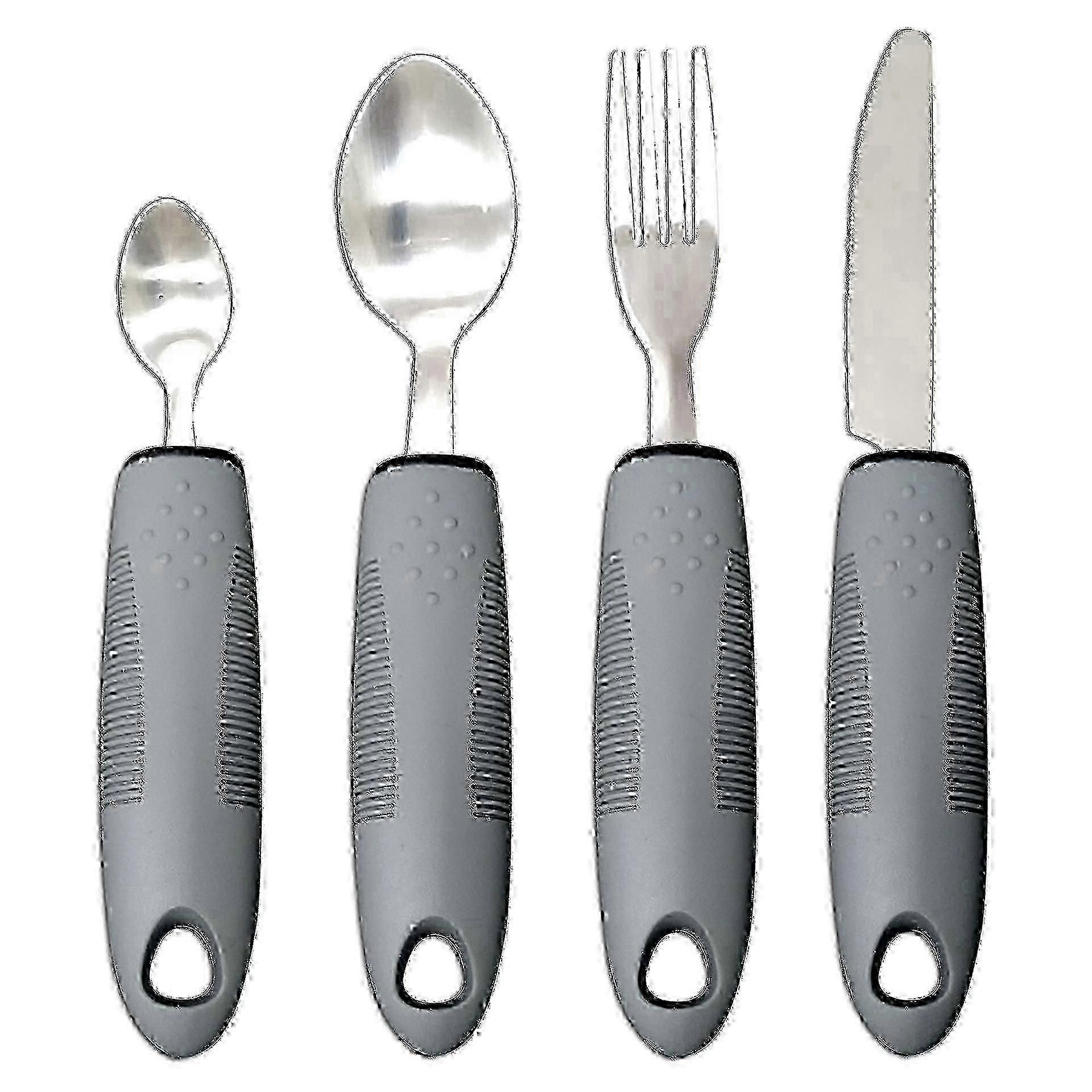 Anti-Tremor Eating Cutlery Set for Elderly & Disabled Grey