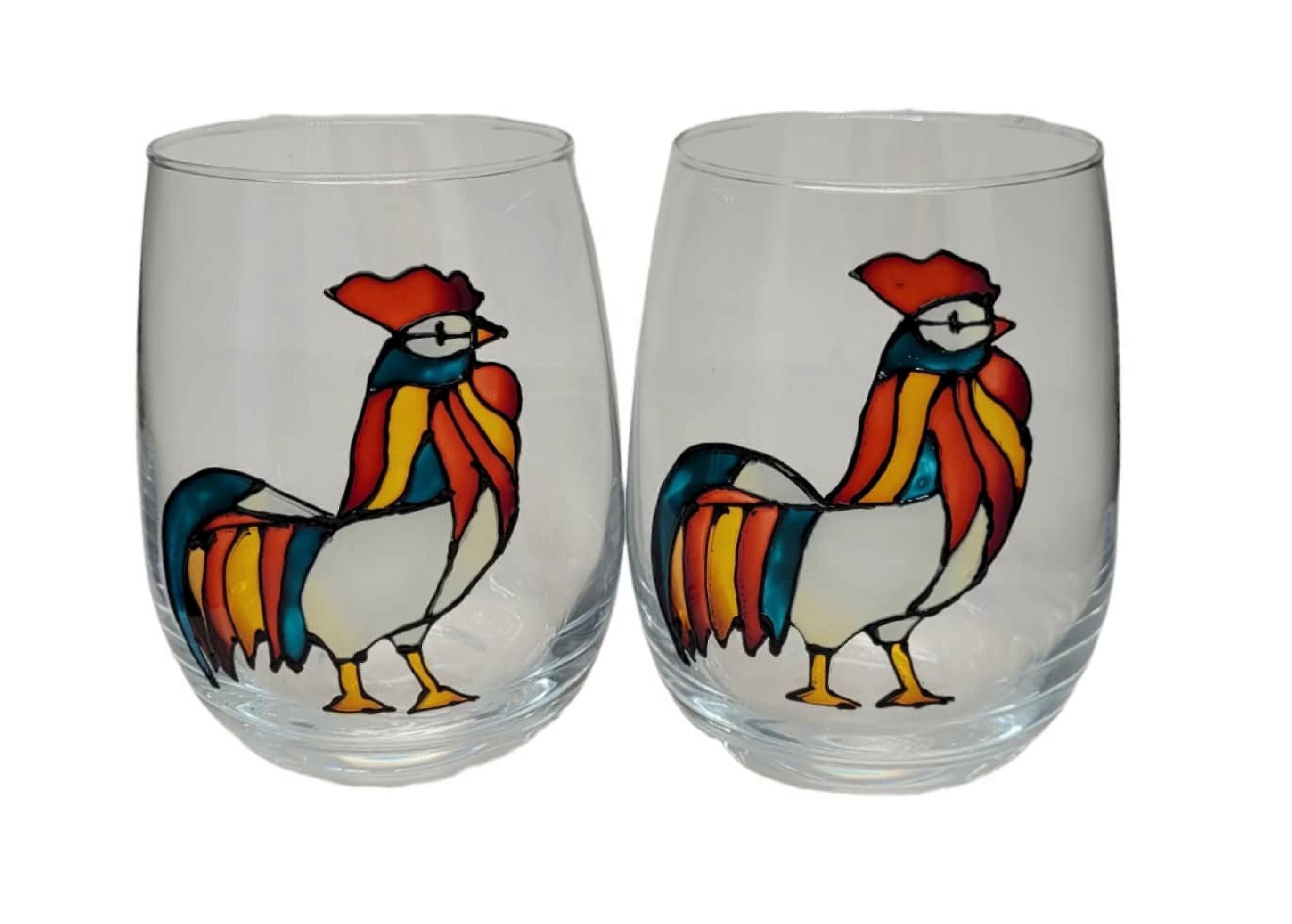 Wine Glasses Set 2 Hand Painted Fall Home