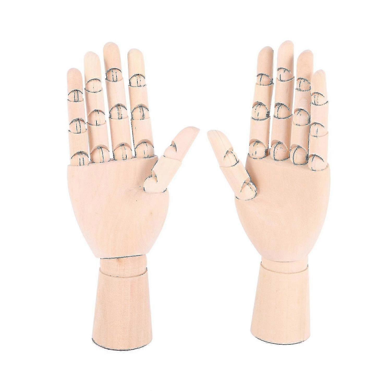 Manikin à main gauche / droite opposable en bois de 7 pouces (main gauche + droite)